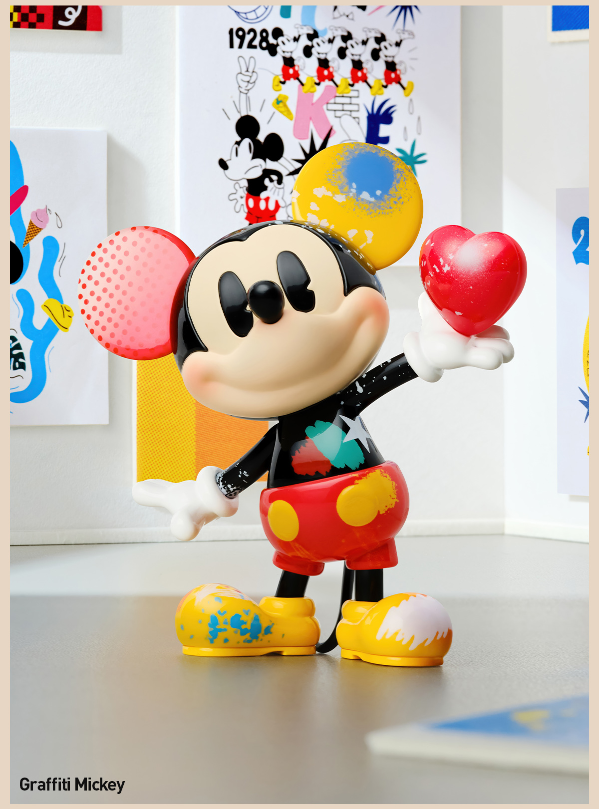 Mickey Boundless 3種類Felt Graffiti Blue Disney Mickey Boundless Creativity Series Figures - POP MART